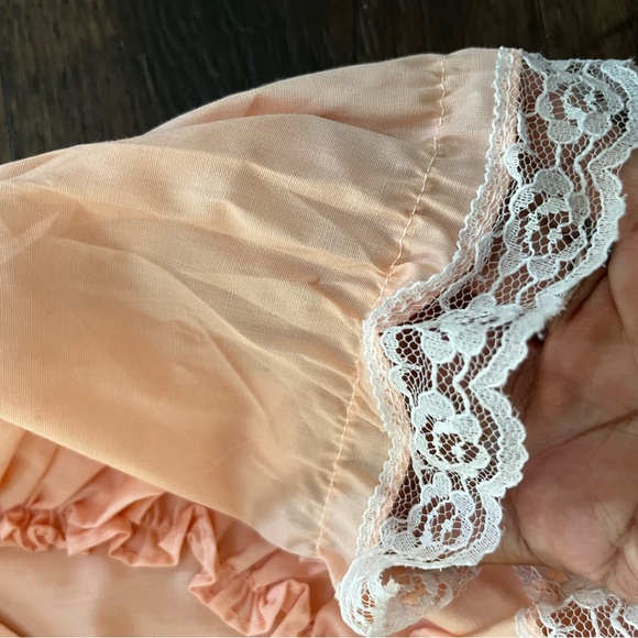 Vintage sugar plum peach pink ruffle lace frilly circle pageant dress 5 *READ - Picture 6 of 15